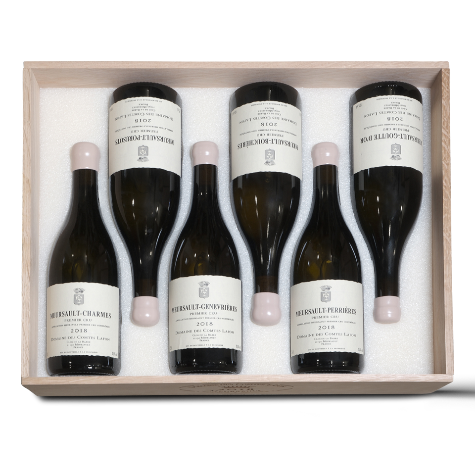 Domain des Comtes Lafon Meursault 1er Cru Caisse Prestige 6 Climats Les Charmes, Goutte d'Or, Porusots, Les Bouchères, Les Genevrières, Perrières 2018